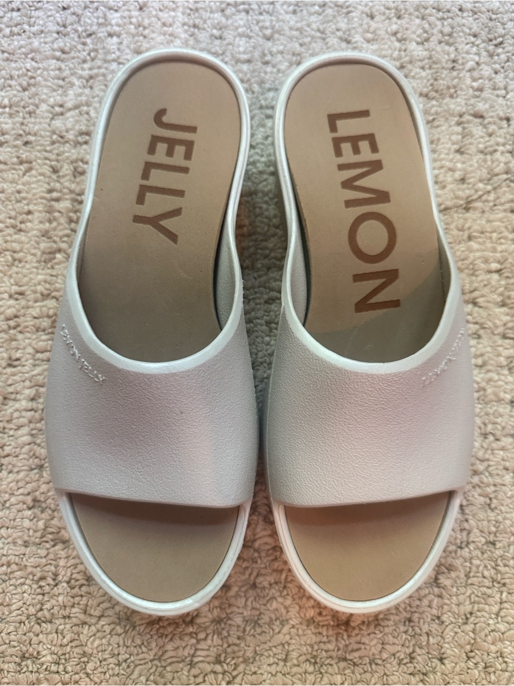 NWOT Lemon Jelly Sunny Women's Slip-On Slide Sandals in Light Beige